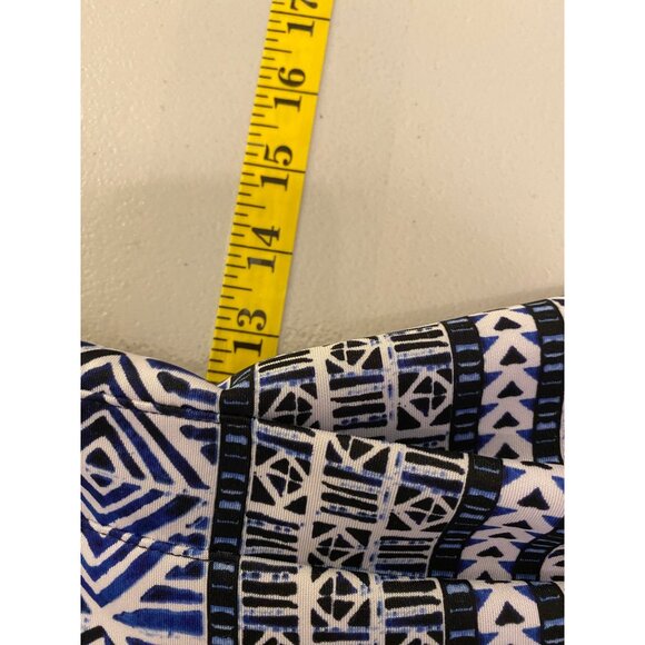 Vince Camuto Dress Geometric Print Fit & Flare Sleeveless Blue White Size 4 - Picture 11 of 12